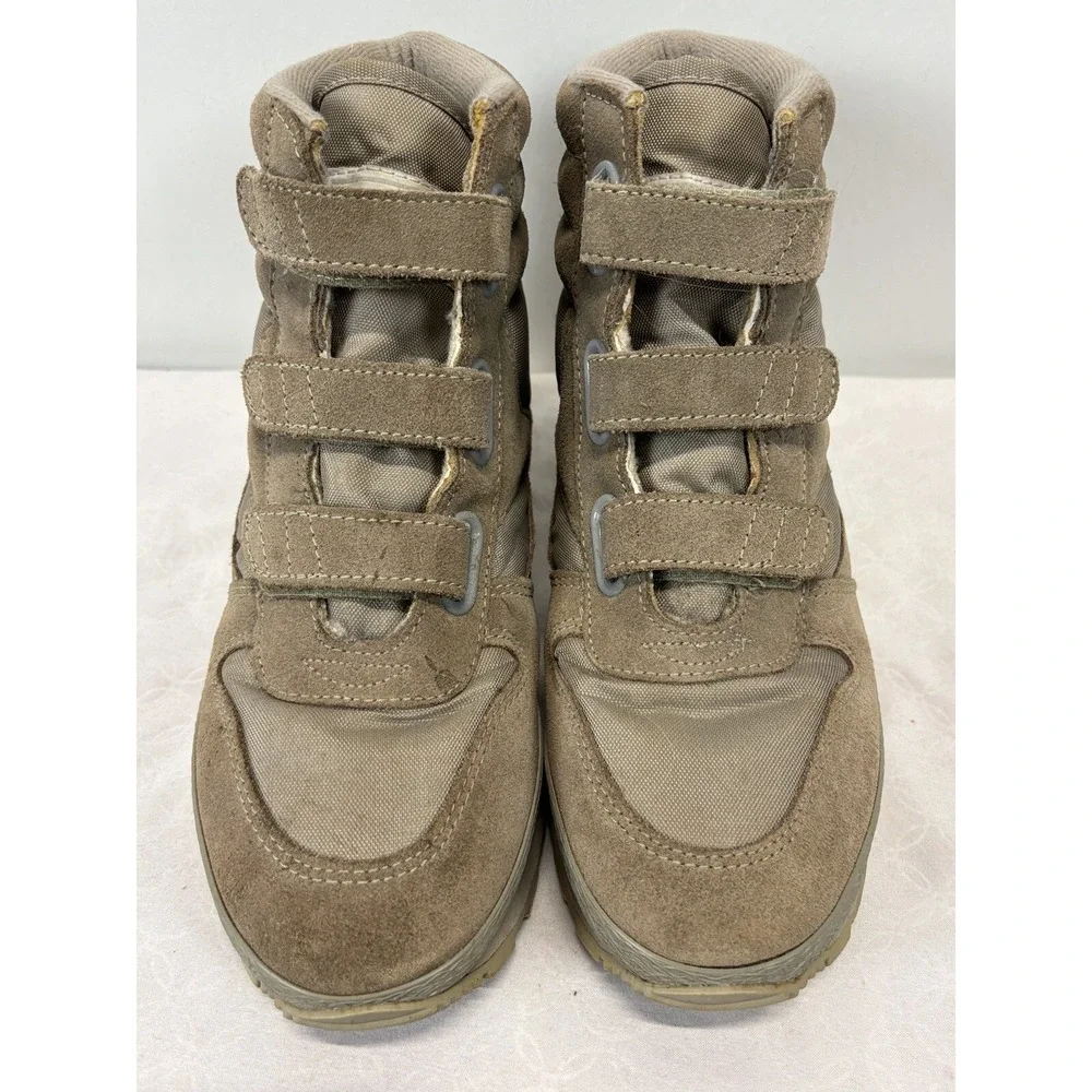 Vtg Women's L.L. Bean Sherpa Lined Boots High Top Shoes Sz 8 N Hook And Loop